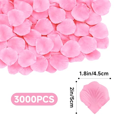 Anwyll 3000Pcs Pink Artificial Rose Petals for Wedding & Romantic Decor