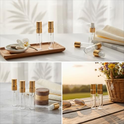 ZLmoue 10 Pcs 5ml Clear Glass Perfume Atomizer Travel Spray Bottles
