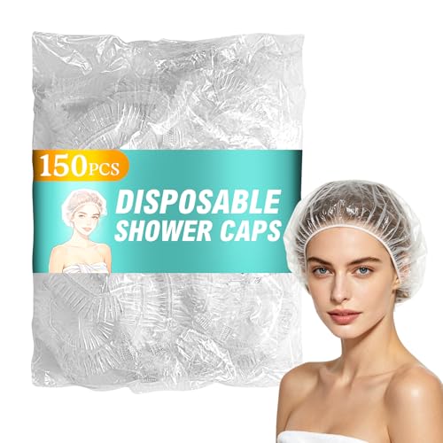 150Pcs Disposable Shower Caps Waterproof Large Plastic Hair Covers
