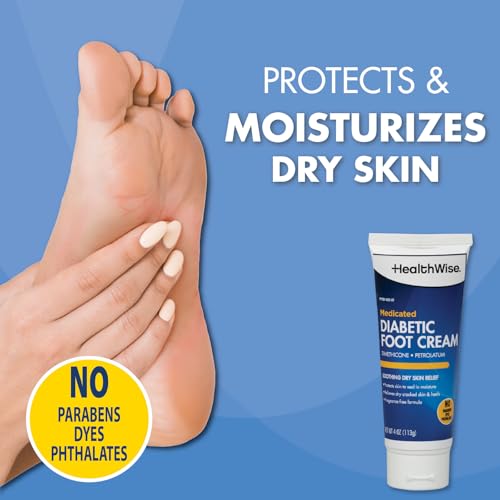 HealthWise Diabetic Foot Cream 4 oz - Moisturizing & Healing Skin Protectant