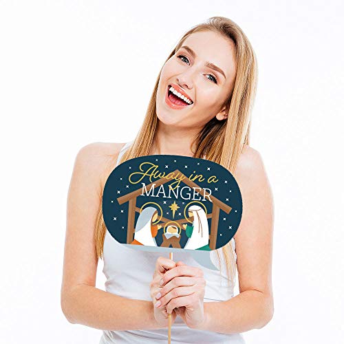 Religious Nativity Scene Photo Booth Prop Kit - 20 Pieces for Christmas