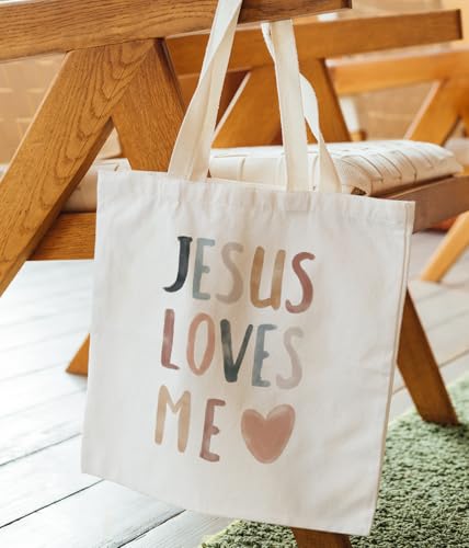 Jesus Love Me Bible Tote Bag - Inspirational Christian Church Gift