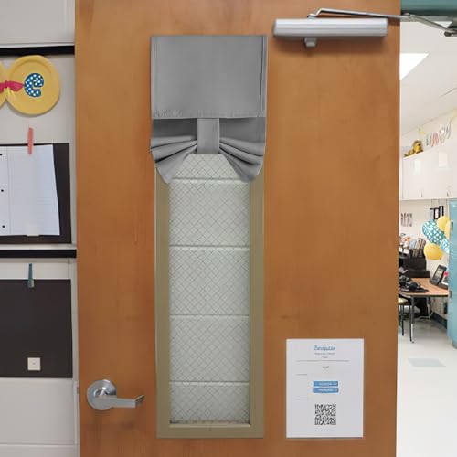NICETOWN Silver Grey Blackout Window Cover for Classroom & Home | 8" W x 36" L