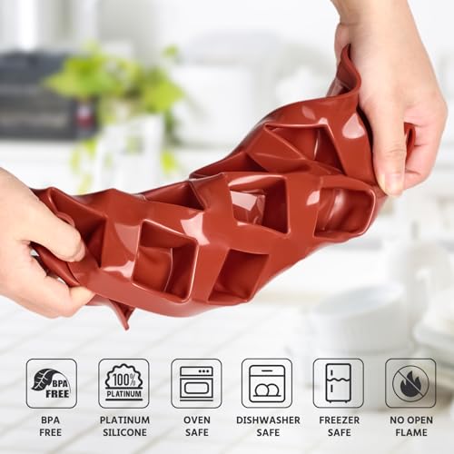 30-Cavity Silicone Cube Cake Molds - 2 Pack for Baking