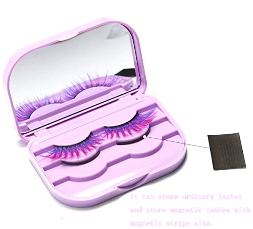 JYHi Portable False Eyelash Storage Case with Mirror - Holds 3 Pairs