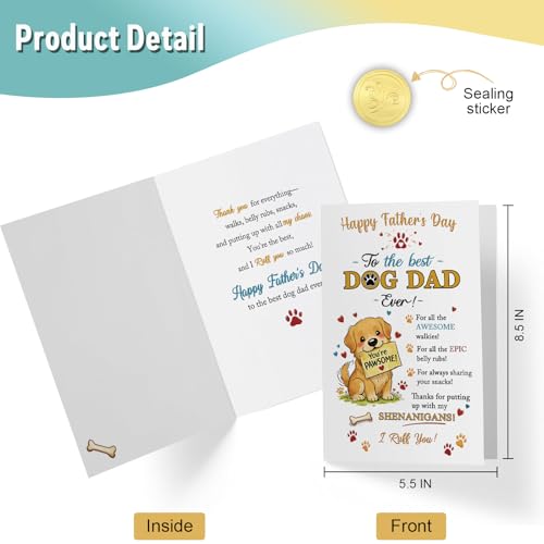 Funny Father's Day Card for Dog Dad - 'I Ruff You' Design