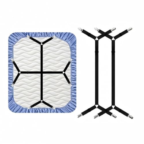 Adjustable Bed Sheet Straps with Criss-Cross Design - 2 Pack