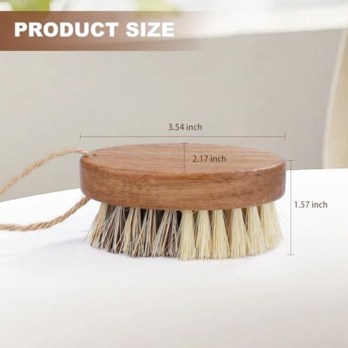DEBETOOL 2-Pack Wooden Vegetable Brush Scrubber with Dual Bristles