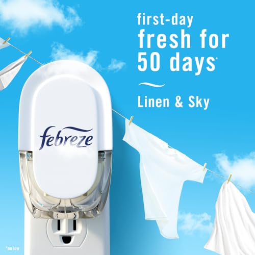 Febreze Plug-In Air Freshener Refill, Linen & Sky, 3 Count