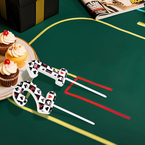 Casino Poker Birthday Candles - Fun Cake Toppers for Ages 0-100