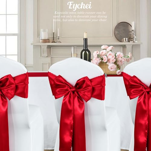 Red Satin Table Runner 12 x 72 Inch - 6 Pack, Elegant Formal Dining Decor