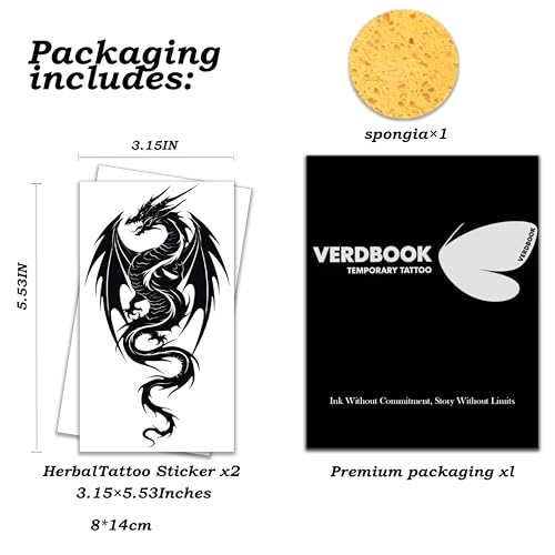 Winged Dragon Semi Permanent Temporary Tattoo - 2 Sheets