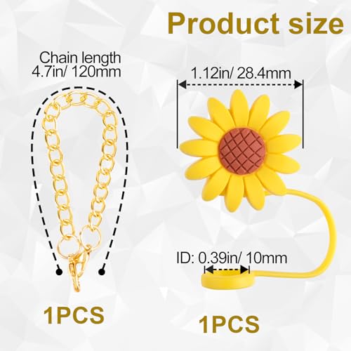 CustomyLife Sunflower Straw Topper and Daisy Chain for 10mm Stanley Tumbler