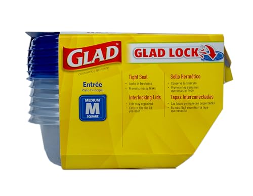 Glad Entree Food Storage Containers, 25 Oz Square, 10 Count