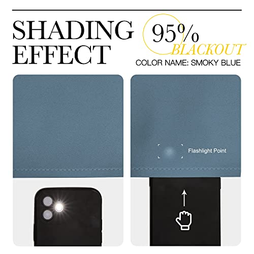 NICETOWN Smoky Blue Blackout Curtains - 62" x 84" (Pack of 2) Thermal Insulated Drapes