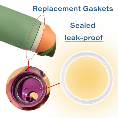 6 Pcs Water Bottle Gasket Replacement for Owala FreeSip 19/24/32/40oz,Silicone Lid Seal O Ring,Sealing Gaskets Replacement Accessories Compatible with Owala FreeSip Stainless Steel Cup(Clear)