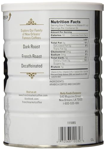 French Market Coffee & Chicory Medium-Dark Roast 12oz (Pack of 12)