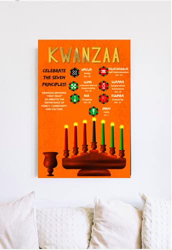 Kwanzaa Poster - 12" x 18" Seven Principles Wall Art