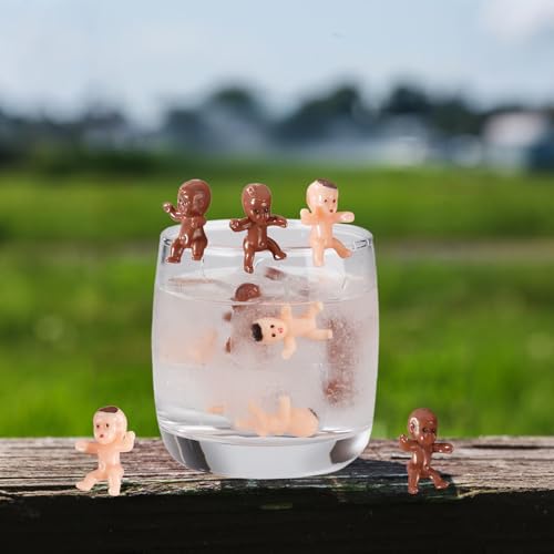 Mini Plastic Babies Party Supplies 43 Pack - Ice Cube Game & Cake Decor, Poexuzi