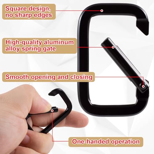 6 Pcs Key Chain Rings, Carabiner for Keys, Mini Carabiner Clip, Carabiner Keychain for Camping, Hiking Fishing Dog Tag, Purse (1.93''¡¿1.22'')