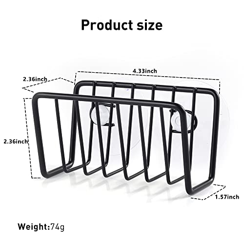 YYPDC Black Suction Cup Sponge Holder - Rust-Resistant Wire Sink Caddy