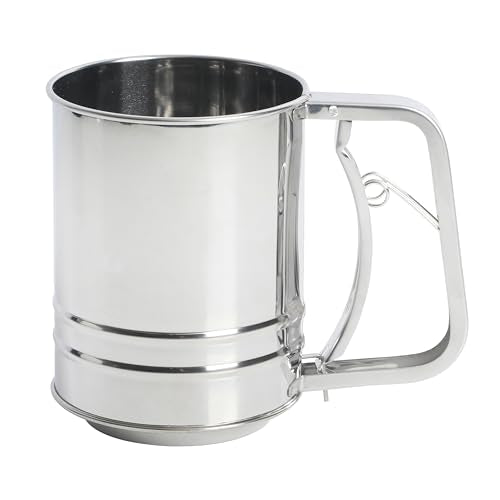 Oster Helmsdale 2-Cup Stainless Steel Flour Sifter Pack of 6 - Baking Sieve with One-Hand Lever