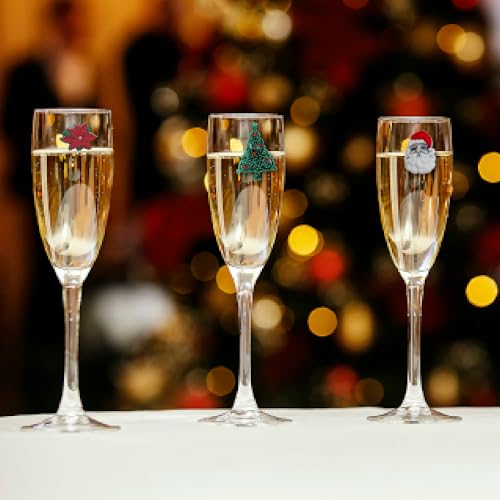 Christmas Magnetic Wine Glass Charms - Santa Set of 6 | Simply Charmed