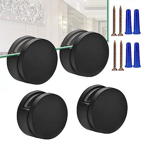 AccEncyc Black Mirror Mounting Hardware Kit - 4 Pack Zinc Alloy Clips