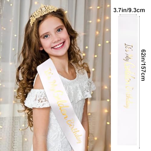 Gold Birthday Party Decorations - Crown & Sash Set for Women