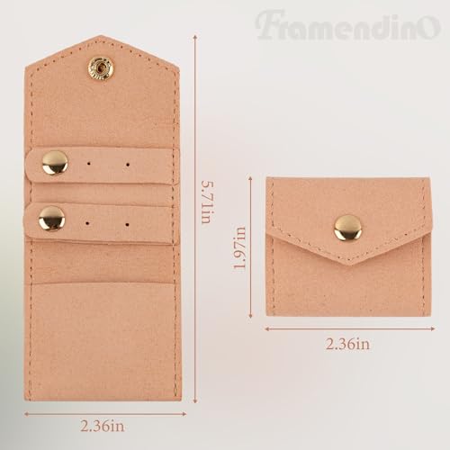 Framendino 2 Pack Small Velvet Jewelry Pouches for Travel