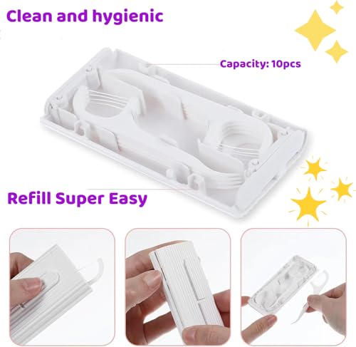 Berocia Portable Automatic Dental Floss Dispenser Case with 10 Flosser Sticks