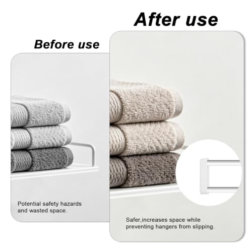 8 Pack White ABS Wire Shelving End Caps for Closet Rods & Shelves