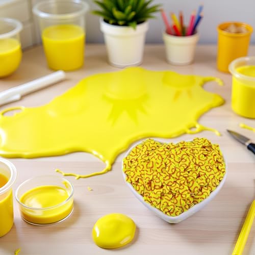 Dwuww 10g Yellow Softball Polymer Clay Slices 5mm for Slime and Crafts