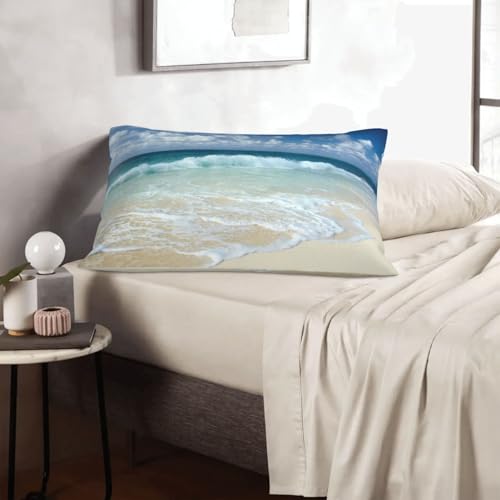 Beach Throw Pillow Covers Set of 2 - 12x20 Inch Ocean Design