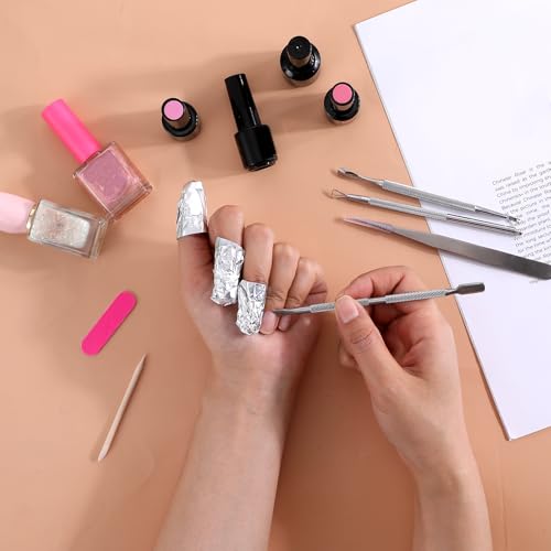 Giantree Nail Polish Remover Foil Wraps with Cotton Pads - 100 Pcs