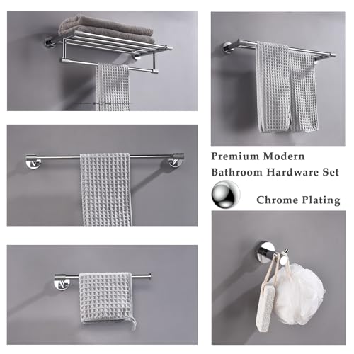 MACAJM 24-Inch Double Towel Bar - SUS304 Stainless Steel, Polished Chrome