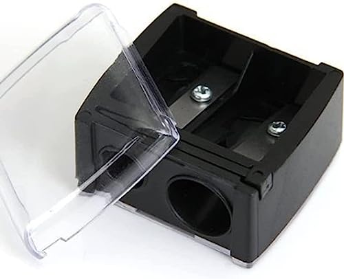 Dual Hole Makeup Pencil Sharpener with Cover and Shaving Catcher