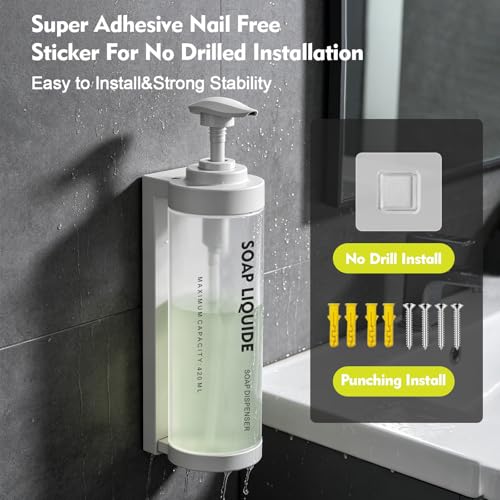 Wall Mounted Shampoo and Conditioner Dispenser - White