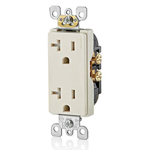 Leviton 20 Amp Decora Tamper-Resistant Duplex Wall Outlet, Light Almond