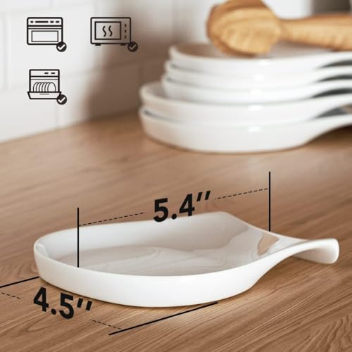 HOMBENE 4.5 Inch Porcelain Spoon Rest for Kitchen Counter and Stove Top