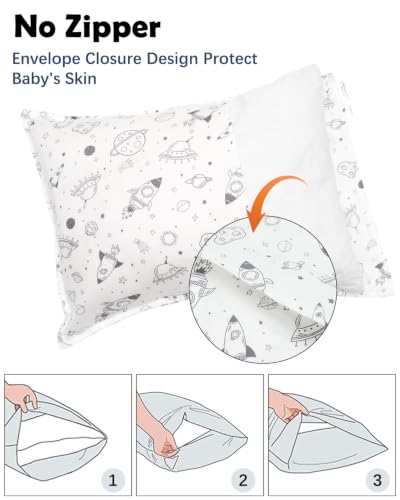 ALVABABY Toddler Pillowcases Cotton 2-Pack for 13x18 & 12x16 Pillows