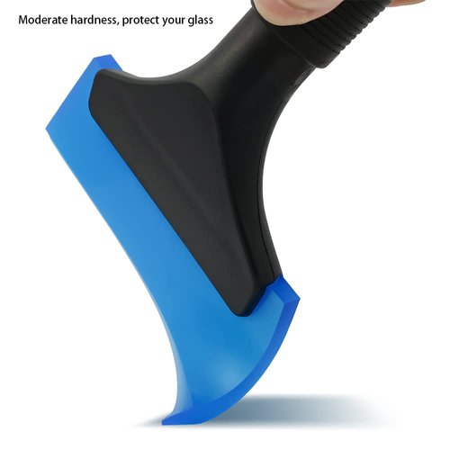 FOSHIO Small Squeegee with 5 Inch Dark Blue Rubber Blade Mini Wiper Window Tinting Tools for Mirror Glass Window Cleaner with Non-Slip Handle