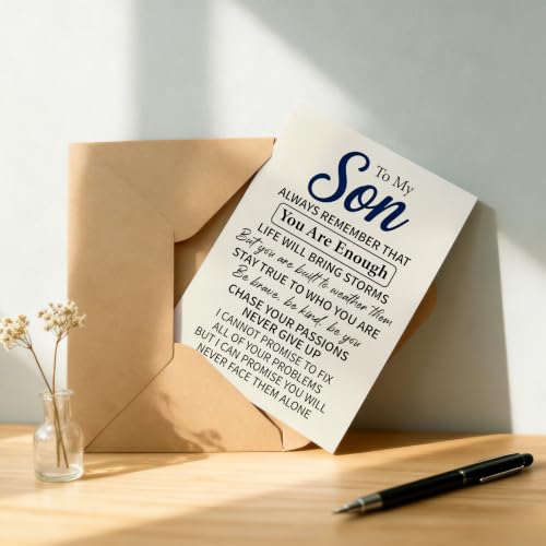 Inspirational Greeting Card for Son - You Are Enough Keepsake (Son-HK-KC121)