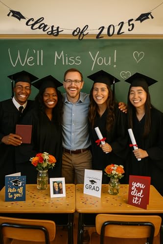 Class of 2025 Graduation Banner - Pre-Strung Glitter Décor
