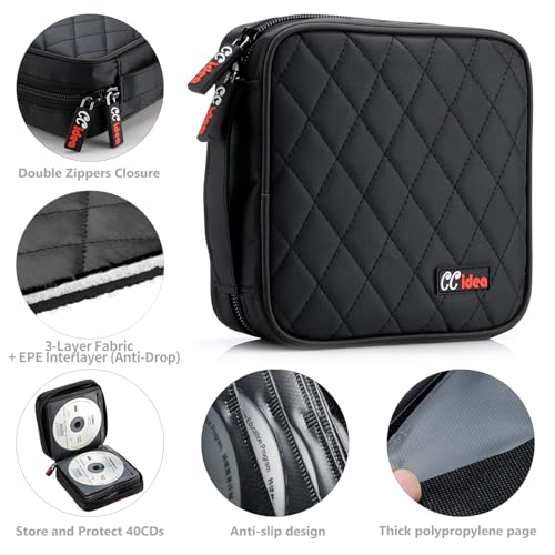 CCidea Portable CD DVD Disc Storage Wallet - 40/96/200 Capacity