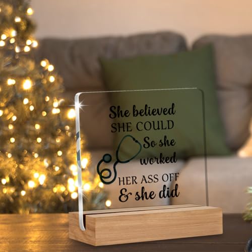 Nurse Graduation Gift | She Believed She Could Acrylic Sign 4x4