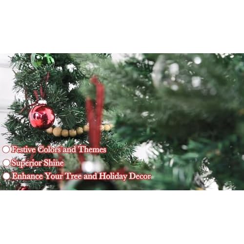 Rae Dunn Christmas Ornaments - Set of 12 Clear Glass Balls with Cute Holiday Designs - 60mm / 2.36 Inch Hanging Decorations for Xmas Tree