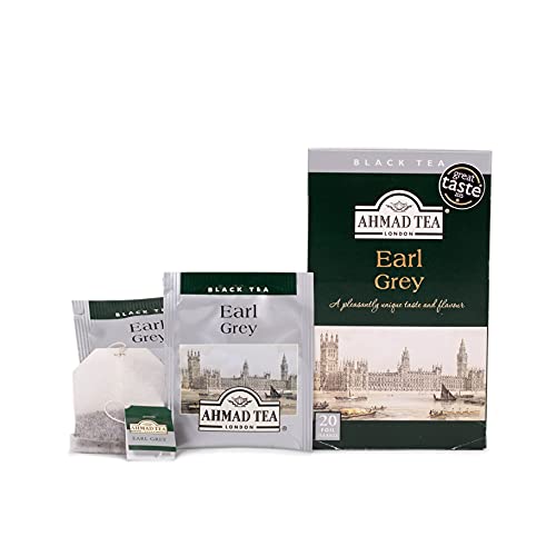 Ahmad Tea Earl Grey Tea, 20 Count - Aromatic Black Tea Blend
