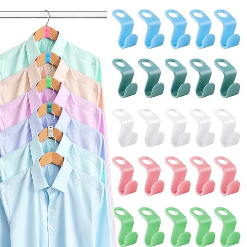 PECULA 100 PCS Hanger Connector Hooks - Space Saving Closet Organizer Clips