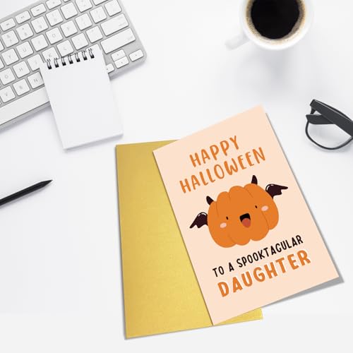 Funny Happy Halloween Card for Daughter with Envelope, Spooktacular Gift